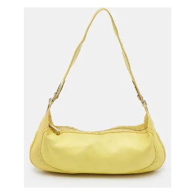 Escada Bright Yellow Leather Eluna Shoulder Bag