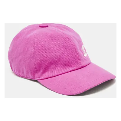 Chanel Pink CC Embroidered Cotton Baseball Cap Size