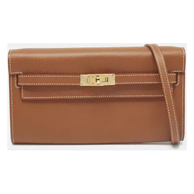 Hermes Gold Epsom Leather Kelly To Go Wallet