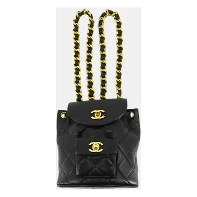 Chanel Black Quilted Lambskin Mini Timeless CC Duma Backpack