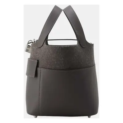 Hermes Ebene Felt Swift Leather Picotin Lock Go Team PM Bag