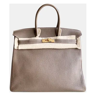 Hermes Etoupe Togo Leather Birkin Bag