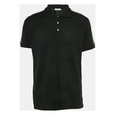 Givenchy Black Logo Tape Cotton Pique Polo T-Shirt