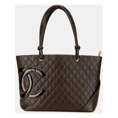 Chanel Brown Large Lambskin Cambon Ligne Tote