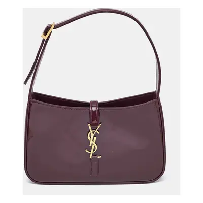 Saint Laurent Burgundy Patent Leather LE À Shoulder Bag