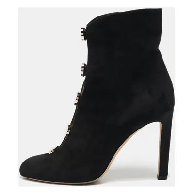 Jimmy Choo Black Suede Loretta Ankle Length Boots