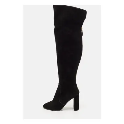 Louis Vuitton Black Suede Knee Length Boots Size