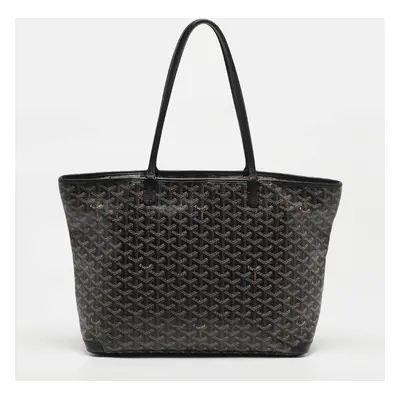 Goyard Black Goyardine Coated Canvas and Leather Artois MM Tote