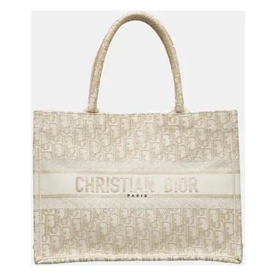 Dior Beige Medium Oblique Book Tote