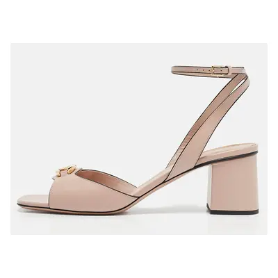 Valentino Dusty Pink Leather VLogo Ankle Strap Sandals Size