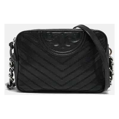 Tory Burch Black Quilted Leather Alexa Camera Crossbody Bag