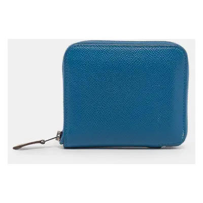 Hermes Bleu Zellige Epsom Leather Silk'In Compact Wallet