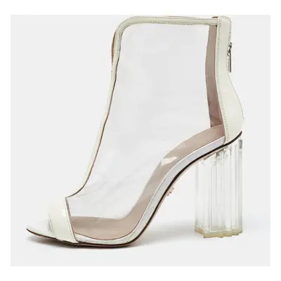 Le Silla White/Transparent PVC and Patent Leather Ankle Boots Size