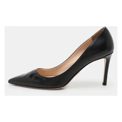 Prada Black Leather Pointed Toe Pumps Size 38.5