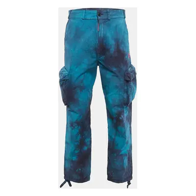 Off-White Blue Tie-Dyed Cotton Cargo Pants