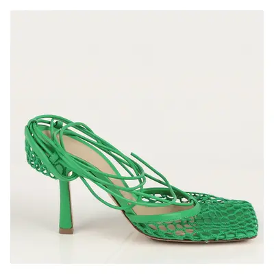 Bottega Veneta Green Stretch Lace-Up Pumps Size