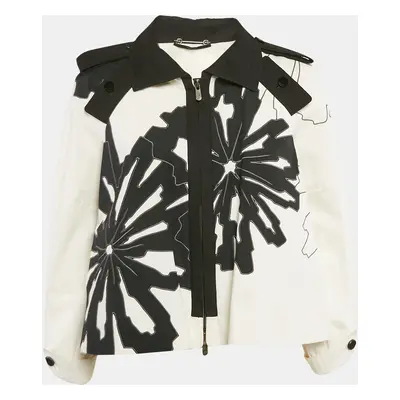 Gucci Off-White Textured Cotton Applique Detail Jacket