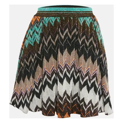 Missoni Multicolor Chevron Lurex Knit Mini Skirt