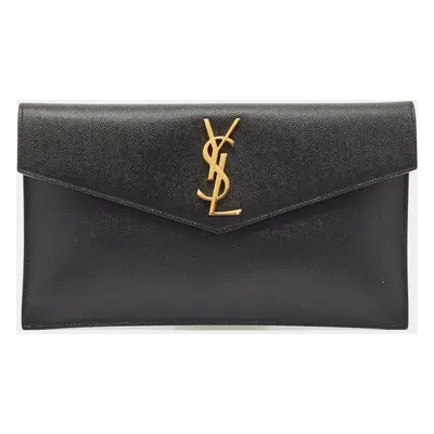 Saint Laurent Black Leather Uptown Pouch