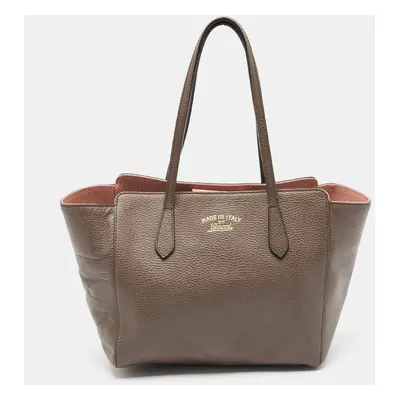 Gucci Dark Brown Leather Swing Tote