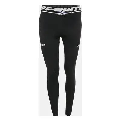 Off-White Black Print Stretch Knit Active Leggings S/M