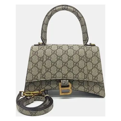 Gucci Beige PVC X Hourglass Top Handle Bag