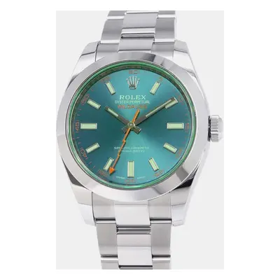 Rolex Blue Stainless Steel Milgauss Automatic Men's Wristwatch mm