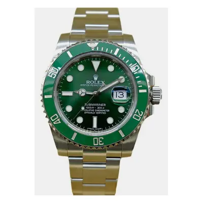 Rolex Green Stainless Steel Submariner 116610LV Automatic Men's Wristwatch mm