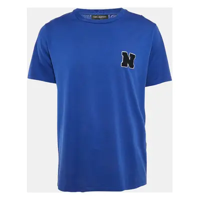 Neil Barrett Blue N Applique Jersey Crewneck T-Shirt