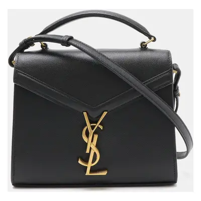 Saint Laurent Paris Leather Black Cassandra Handbag