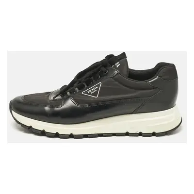 Prada Black Leather and Nylon Low Trainer Sneakers Size 45.5