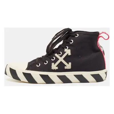 Off White Black Canvas High Top Arrow Sneakers Size