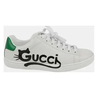 Gucci White Leather Ace Kitten Sneakers Size 35.5