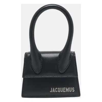 Jacquemus Black Leather Mini Le Chiquito Top Handle Bag