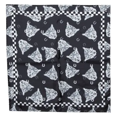 Aigner Black Animal Motif Print Silk Scarf