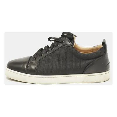 Christian Louboutin Black Canvas and Leather Rantulow Low Top Sneakers Size