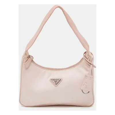 Prada Light Pink Nylon Re-Edition Shoulder Bag