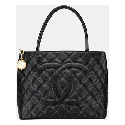 Chanel Black Caviar Medallion Tote