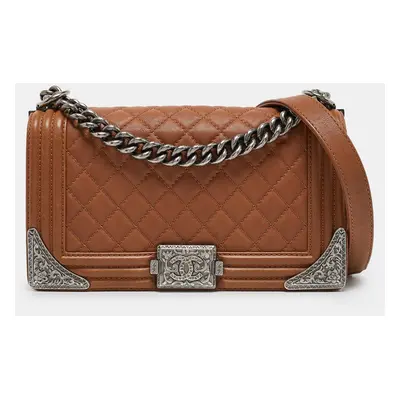 Chanel Brown Quilted Leather Paris Dallas Boy Flap Bag