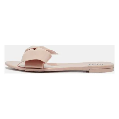 RED Valentino Light Pink Jelly Bow Detail Flat Slide Sandals Size