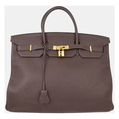 Hermes Brown Togo Birkin Handbag