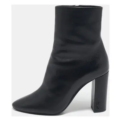 Saint Laurent Black Leather Lou Ankle Boots Size