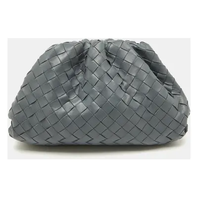 Bottega Veneta Grey Intrecciato Leather Teen Pouch Clutch