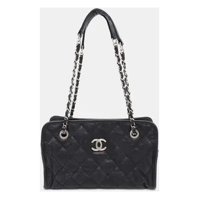 Chanel Black Caviar French Riviera Chain Shoulder Bag