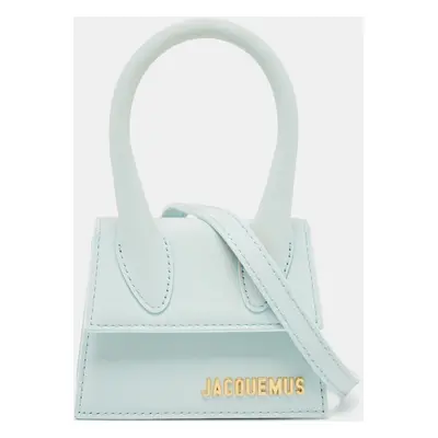 Jacquemus Light Blue Leather Mini Le Chiquito Top Handle Bag