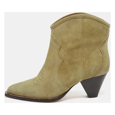 Isabel Marant Beige Suede Dicker Ankle Length Boots Size