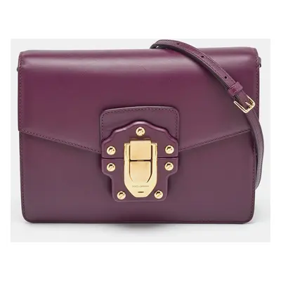 Dolce & Gabbana Burgundy Leather Lucia Shoulder Bag