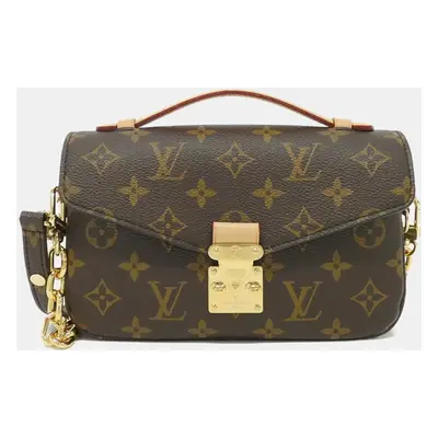 Louis Vuitton Brown Monogram Canvas Pochette Metis EW Shoulder Bag