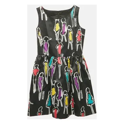 Moschino Black Printed Synthetic Sleeveless Dress Yrs