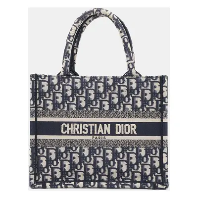 Dior Navy Canvas Book Tote Size Small